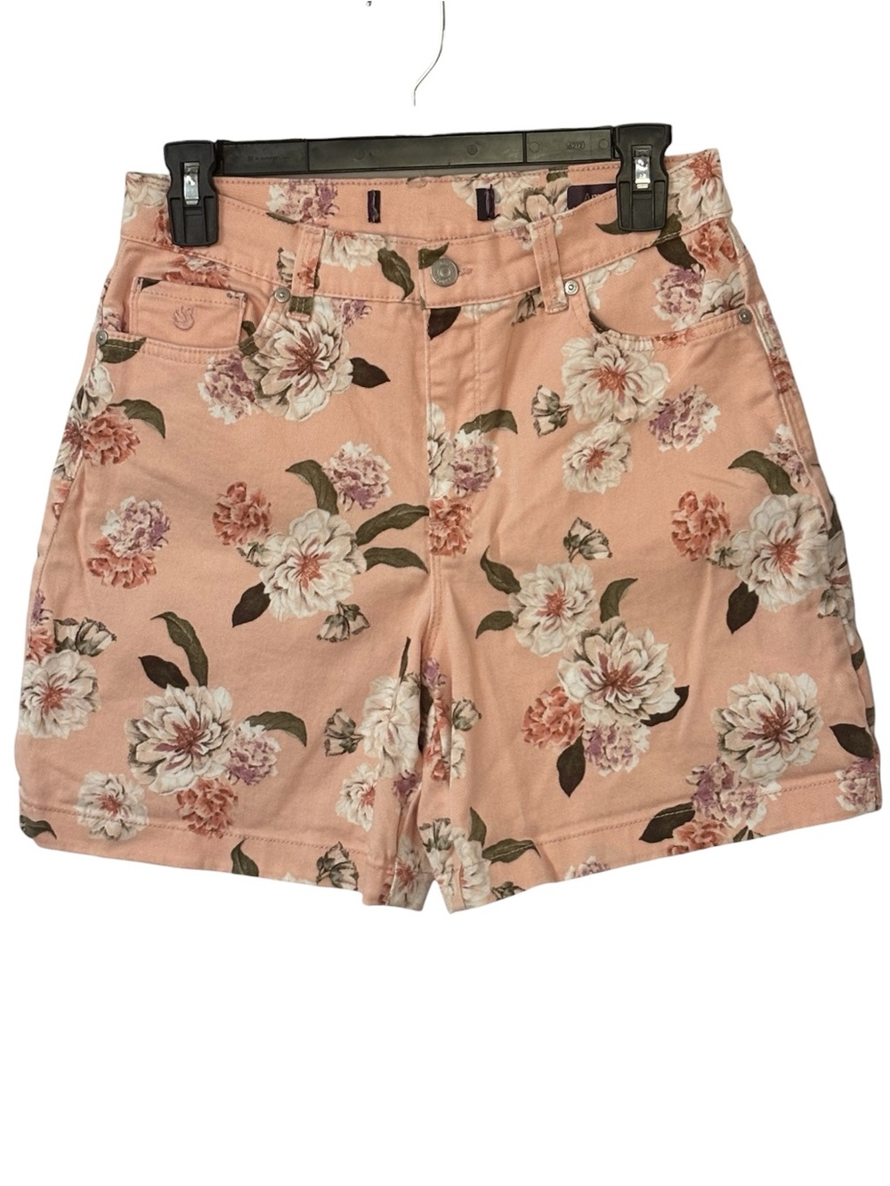 Gloria Vanderbilt Amanda Shorts Barbie Pink Coral Floral Resortwear s 4 see desc